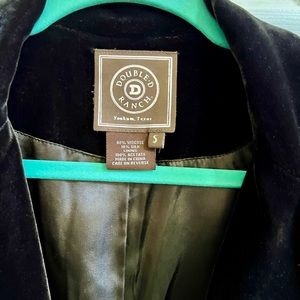 Double D Ranch Womens Size S Jacket Turquoise Closure Chocolate Brown Velvet